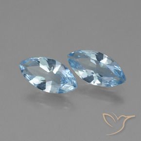 Gemas de Topacio Azul Cielo natural de 3.60 ct, Marquesa, VVS