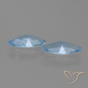 Gemas de Topacio Azul Cielo natural de 3.60 ct, Marquesa, VVS