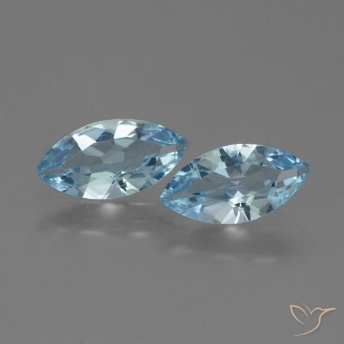 3.53ctw Natural Azul Cielo Topacio, Marquesa, VVS-VS