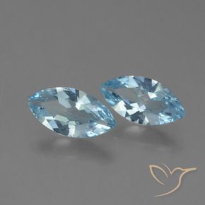 Gemas de Topacio Azul Cielo natural de 3.53 ct, Marquesa, VVS-VS
