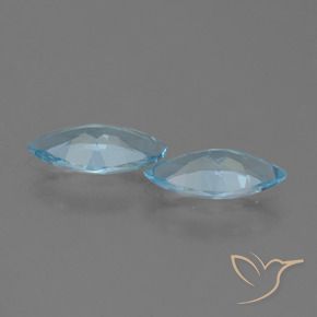 Gemas de Topacio Azul Cielo natural de 3.53 ct, Marquesa, VVS-VS