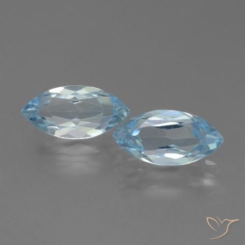 4.45ctw Natural Azul Cielo Topacio, Marquesa, VVS-VS
