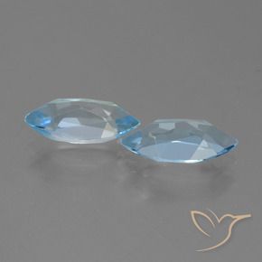 Gemas de Topacio Azul Cielo natural de 4.45 ct, Marquesa, VVS-VS