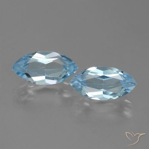 4.86ctw Natural Azul Cielo Topacio, Marquesa, VVS