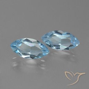 Gemas de Topacio Azul Cielo natural de 4.86 ct, Marquesa, VVS