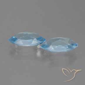 Gemas de Topacio Azul Cielo natural de 4.86 ct, Marquesa, VVS