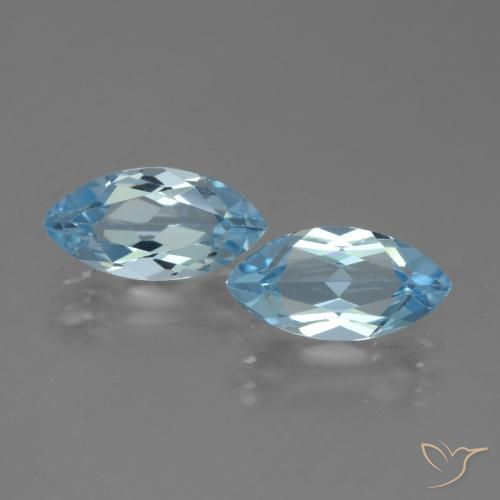 4.69ctw Natural Azul Cielo Topacio, Marquesa, VVS-VS