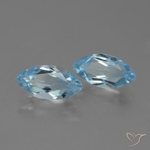 Gemas de Topacio Azul Cielo natural de 4.69 ct, Marquesa, VVS-VS