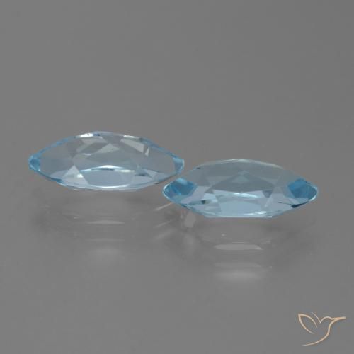 Gemas de Topacio Azul Cielo natural de 4.69 ct, Marquesa, VVS-VS