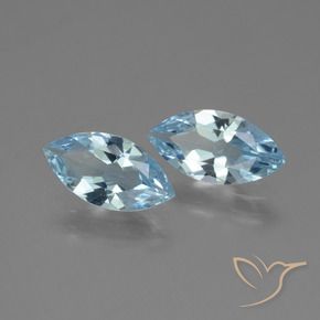 Gemas de Topacio Azul Cielo natural de 3.55 ct, Marquesa, VVS