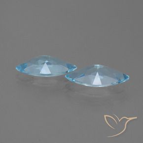 Gemas de Topacio Azul Cielo natural de 3.55 ct, Marquesa, VVS