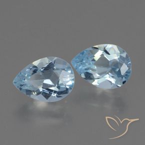 Gemas de Topacio Azul Cielo natural de 1.65 ct, En forma de pera, VVS-VS