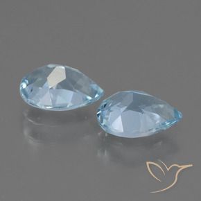 Gemas de Topacio Azul Cielo natural de 1.65 ct, En forma de pera, VVS-VS