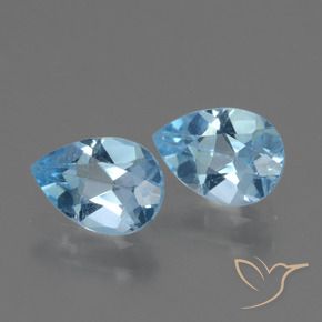 Gemas de Topacio Azul Cielo natural de 1.65 ct, En forma de pera, VVS-VS