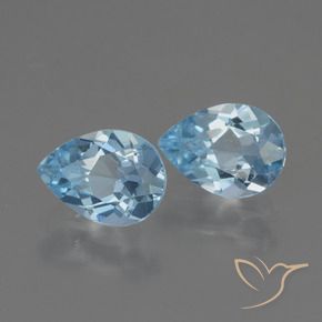 Gemas de Topacio Azul Cielo natural de 1.72 ct, En forma de pera, VVS-VS