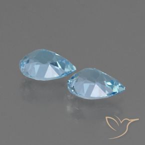 Gemas de Topacio Azul Cielo natural de 1.72 ct, En forma de pera, VVS-VS