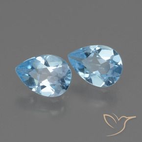 Gemas de Topacio Azul Cielo natural de 1.56 ct, En forma de pera, VVS-VS