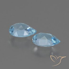 Gemas de Topacio Azul Cielo natural de 1.56 ct, En forma de pera, VVS-VS