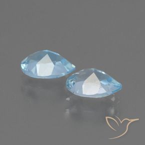 Gemas de Topacio Azul Cielo natural de 1.58 ct, En forma de pera, VVS-VS