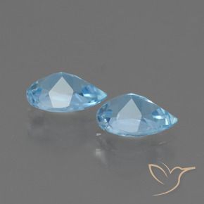 Gemas de topacio azul natural de 1,62 ct, en forma de pera, VVS-VS
