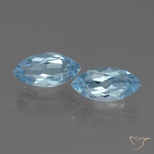 4.94ctw Natural Azul Cielo Topacio, Marquesa, VVS-VS
