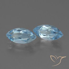 Gemas de Topacio Azul Cielo natural de 4.94 ct, Marquesa, VVS-VS