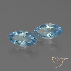 Gemas de Topacio Azul Suizo natural de 4.07 ct, Marquesa, VVS