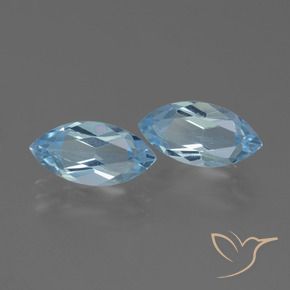 Gemas de Topacio Azul Cielo natural de 4.56 ct, Marquesa, VVS