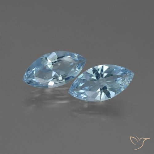 3.76ctw Natural Azul Cielo Topacio, Marquesa, VVS-VS