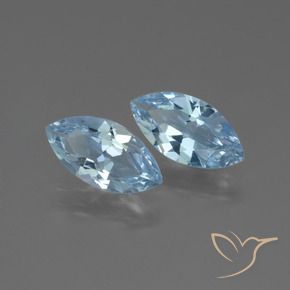 Gemas de Topacio Azul Cielo natural de 3.76 ct, Marquesa, VVS-VS