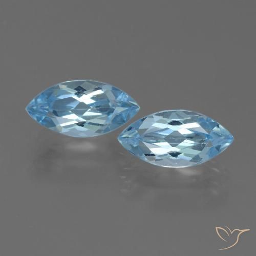 4.99ctw Natural Azul Suizo Topacio, Marquesa, VVS