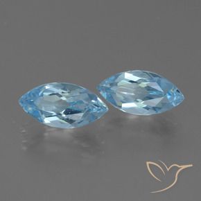 Gemas de Topacio Azul Suizo natural de 4.99 ct, Marquesa, VVS