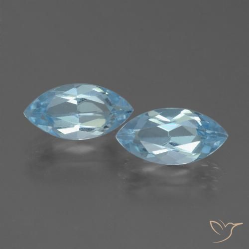 4.99ctw Natural Azul Cielo Topacio, Marquesa, VVS-VS