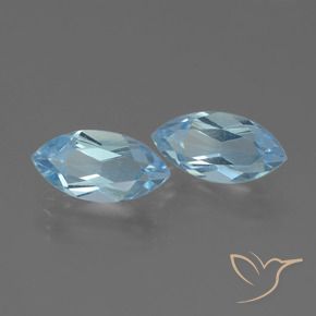Gemas de Topacio Azul Cielo natural de 4.45 ct, Marquesa, VVS