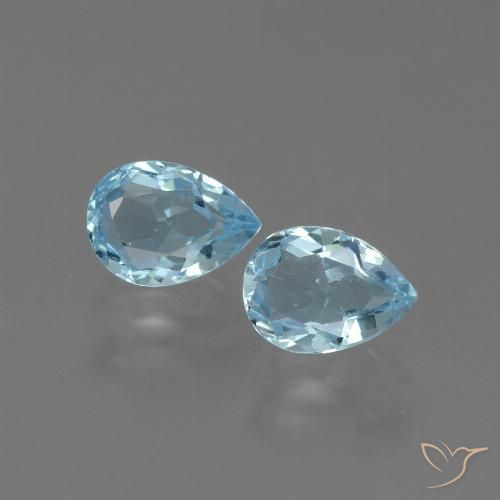 1.70ctw Natural Azul Cielo Topacio, En forma de pera, VVS-VS