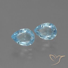 Gemas de Topacio Azul Cielo natural de 1.70 ct, En forma de pera, VVS-VS