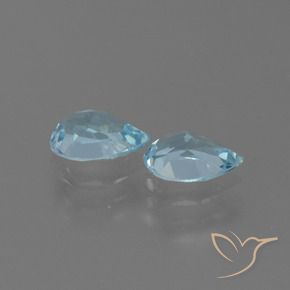 Gemas de Topacio Azul Cielo natural de 1.70 ct, En forma de pera, VVS-VS