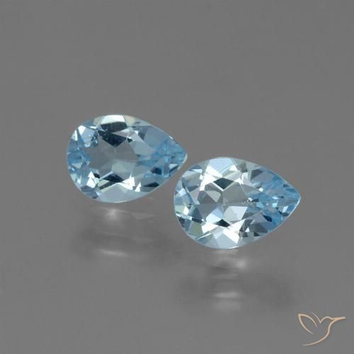 1.69ctw Natural Azul Cielo Topacio, En forma de pera, VVS-VS