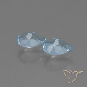 Gemas de Topacio Azul Cielo natural de 1.68 ct, En forma de pera, VVS-VS