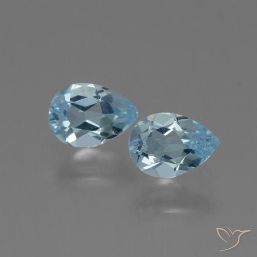 1.65ctw Natural Azul Cielo Topacio, En forma de pera, VVS-VS