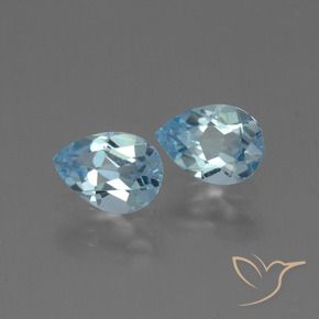 Gemas de Topacio Azul Cielo natural de 1.65 ct, En forma de pera, VVS-VS