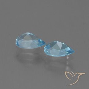 Gemas de Topacio Azul Cielo natural de 1.65 ct, En forma de pera, VVS-VS