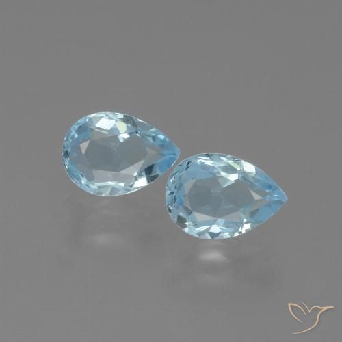 1.70ctw Natural Azul Cielo Topacio, En forma de pera, VVS-VS