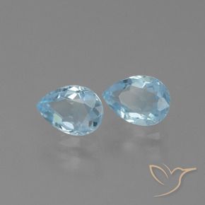 Gemas de Topacio Azul Cielo natural de 1.70 ct, En forma de pera, VVS-VS