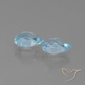 Gemas de Topacio Azul Cielo natural de 1.70 ct, En forma de pera, VVS-VS