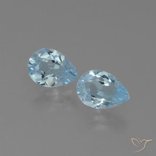 1.55ctw Natural Azul Cielo Topacio, En forma de pera, VVS-VS
