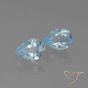 Gemas de Topacio Azul Cielo natural de 1.55 ct, En forma de pera, VVS-VS