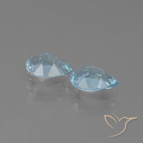 Gemas de Topacio Azul Cielo natural de 1.55 ct, En forma de pera, VVS-VS