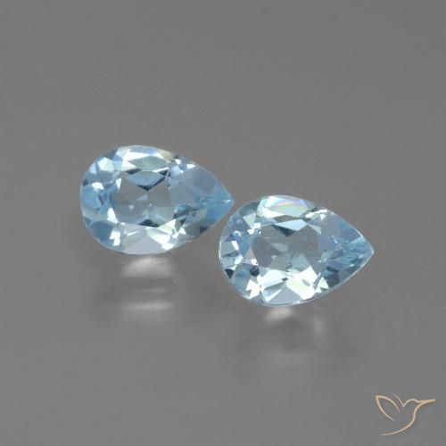 1.66ctw Natural Azul Cielo Topacio, En forma de pera, VVS-VS