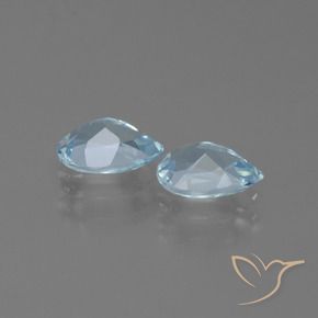Gemas de Topacio Azul Cielo natural de 1.66 ct, En forma de pera, VVS-VS